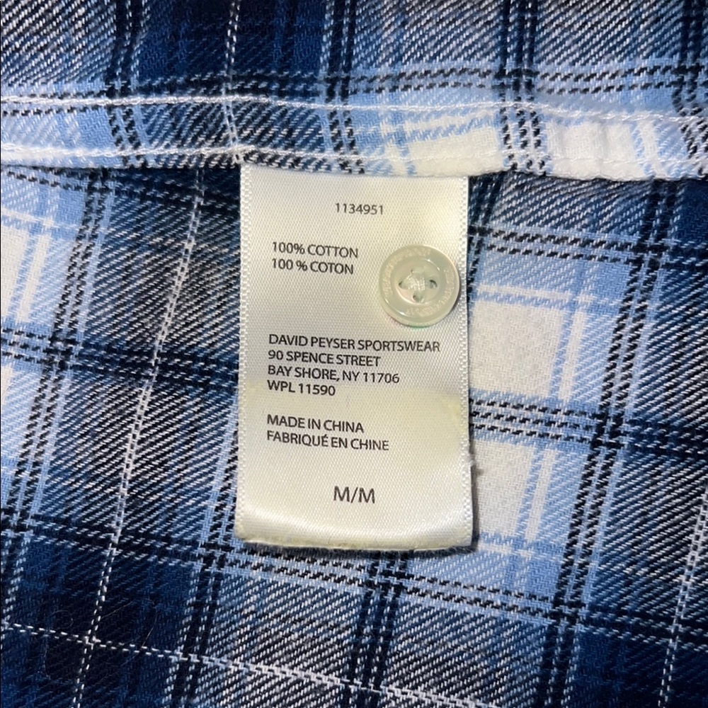 EUC (Like New) - David Peyser Sportswear Blue and White Button Down Shirt - Picture 8 of 10